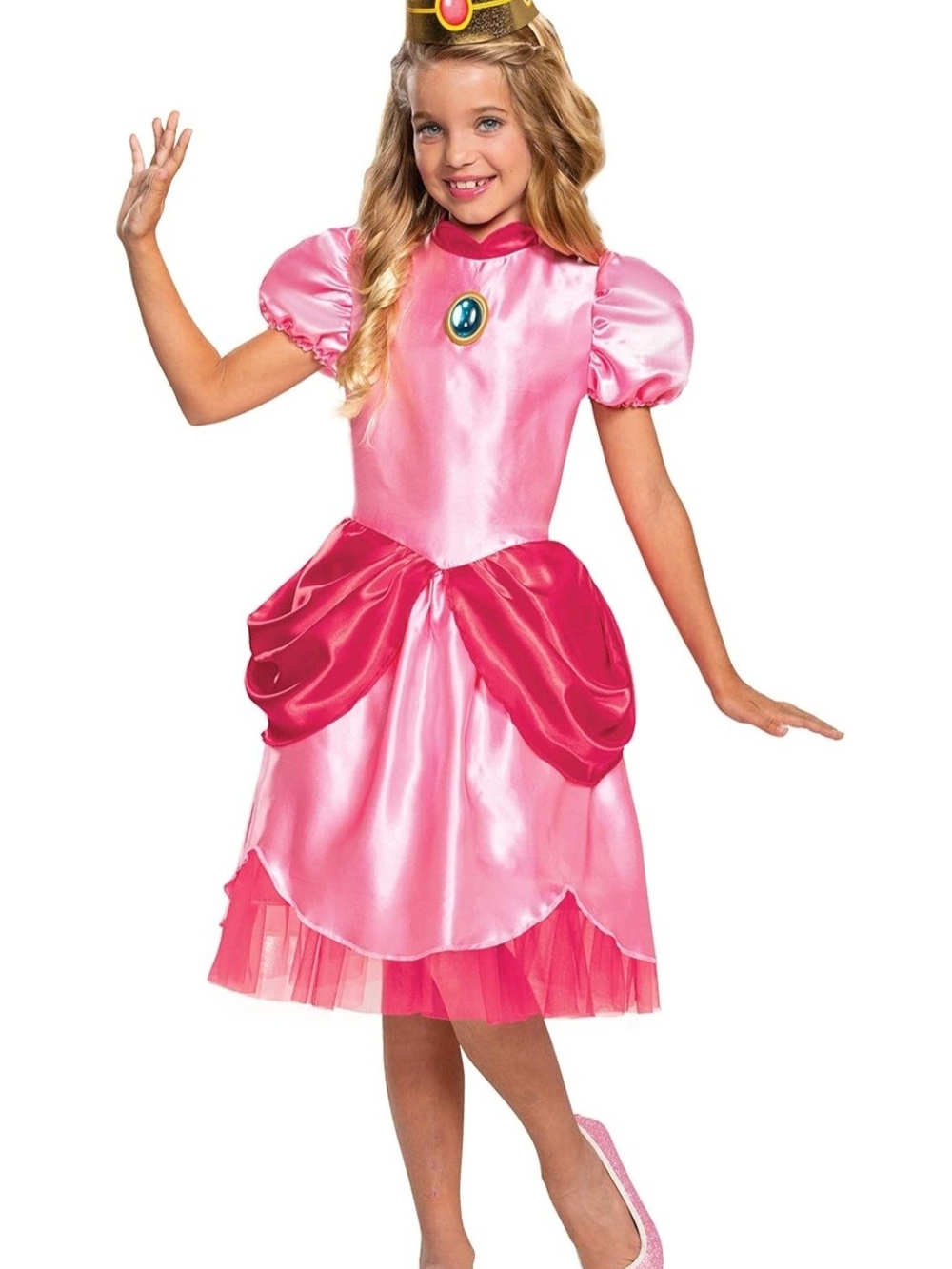 Super Mario Princess Peach Girls Size Small 4-6 & Large 10-12 NWT